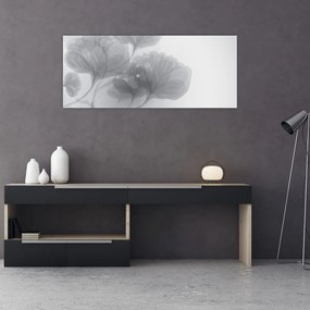 Tablou - Flori în nuanțe gri (120x50 cm)