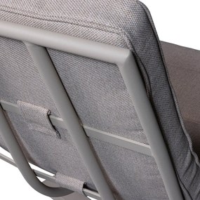 Fotoliu de grădină grej din metal/capitonat Coosa – WOOOD