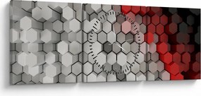 Tablou - 3D hexagoane (cu ceas) (90x30 cm)