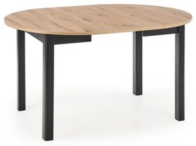 Masa extensibilă Ringo stejar/negru – L102-142xl102xh76 cm