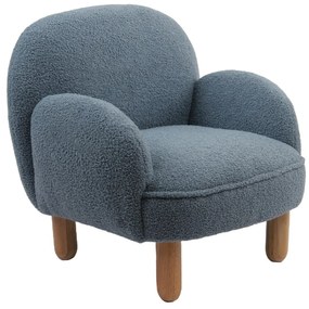 Fotoliu de copii albastru cu tapițerie din țesătură bouclé Rocky – Vipack