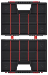 Organizator cu două case 39 × 29 × 13 cm, negru