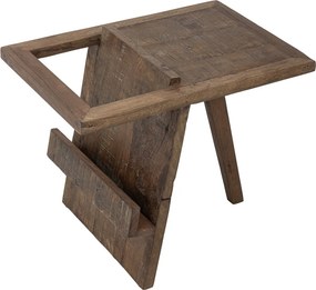 Măsuță laterală rustică din lemn reciclat maro cu spațiu pentru reviste 60x40x48 cm „Villum"