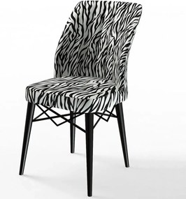 Set masa extensibila cu 6 scaune tapitate Homs ,masa m bej,zebra 250-30600,170 x 80 cm