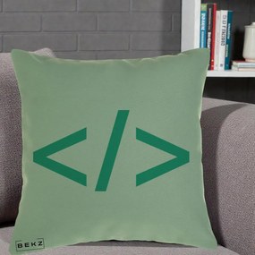 Perna Personalizata Cod HTML Turcoaz, 40x40 cm, Verde, Husa Detasabila, Perna Inclusa, BEKZ®