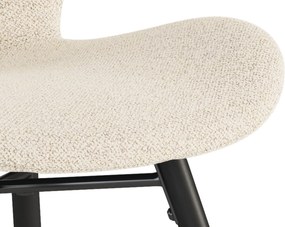 MAZZONI EXPORT ALTEA Crem (țesătură Monza 90) / picioare negre – SCAUN MODERN TAPIȚAT CU BOUCLÉ PENTRU LIVING, SUFRAGERIE ȘI BUCĂTĂRIE