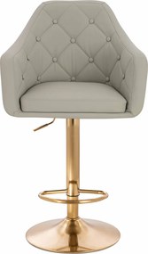 HR831W Scaun Culoare in Piele Ecologica Premium Soft cu Bază Aurie