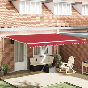 vidaXL Marchiză retractabilă Roșu 450 × 300 cm Roșu