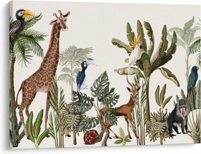 Tablou - Jungla plină de animale (70x50 cm)