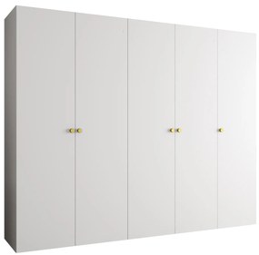 Dulap de haine 250 cm Parna 1 (alb + Auriu). 1125892