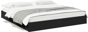 vidaXL Cadru de pat cu sertare negru 200x200 cm lemn prelucrat