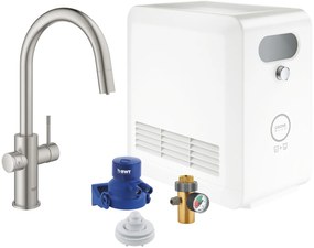 Grohe Blue set starter cu baterie bucătărie pe picior SuperSteel 31325DC2