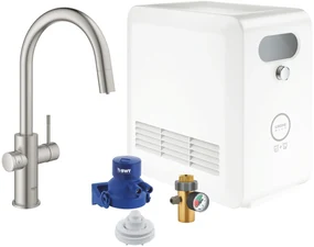 Grohe Blue set starter cu baterie bucătărie pe picior SuperSteel 31325DC2