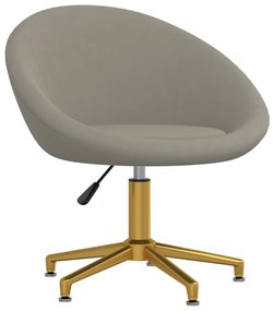 330463 vidaXL Scaun de bucătărie, gri deschis, catifea