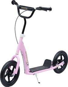 HOMCOM Trotinetă cu 2 Roți pentru Copii 5-12 Ani cu Frână Posterioară și Ghidon Reglabil, Trotinetă din Oțel și Plastic, 120x52x80-88 cm, Roz | Aosom Romania