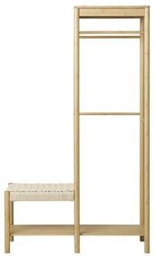 Dulap de haine Amber cu scaun din răchită, bambus, natural