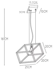 Lucide 00425/01/30 - lustră pe cablu FABIAN 1xE27/40W/230V