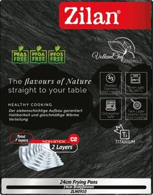 Tigaie Zilan ZLN0910, Diametru 24 cm, 7 straturi de material, Compatibil cuptor pana la 280 C, Compatibil masina de spalat vase