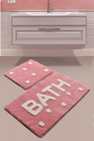 Set 2 Covorase de Baie Bath, Acrilic, Roz