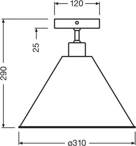 Osram - Lustră aplicată PULP 1xE27/9W/230V Ø 31 cm