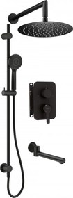 ARNIKA Set de Duș cu Montare Îngropată, cu BOX pentru Baterie finisaj negru BXYWNQAM