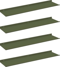 vidaXL Raft suspendat 4 pcs Verde măsliniu 80 x 18 x 2,5 cm Oțel