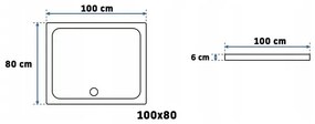 Cabina dus cu cadita de dus dreptunghiulara si usa glisanta Rea Space In 80x100 negru mat