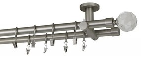 Galerie dubla picior universal -KULA CRISTAL- dubla 19/19 - crom mat (Alege marime: 320 cm)