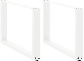 vidaXL Picioare pentru măsuță de cafea în formă de U, 2 buc., alb, 70x(42-43) cm, oțel