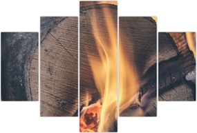 Tablou - Lemn în foc (150x105 cm)