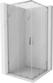 Mexen Exo-S Duo cabină de duș pătrată glisantă 90 x 90 cm, transparentă, crom - 8111-090-090-01-00
