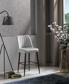 Set de scaune de bar Vento Cream and Black, 2 buc., 2 buc.