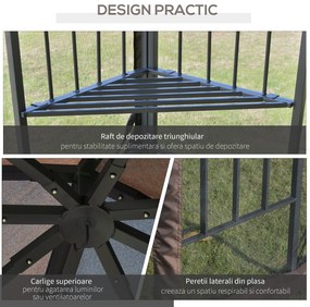 Outsunny Foisor pentru Gradina din Metal Negru 3x3m | Aosom.ro