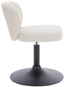 HR193N Scaun Crem Boucle cu Bază Neagră