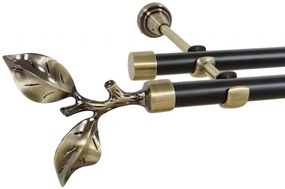 Galerie dubla fara inele duo GALAZ 19/19 mm negru aur antic (Alege marime: 120 cm)
