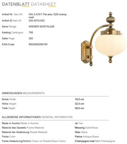 Aplica de perete stil clasic Nostalgie down alama antique/champagne
