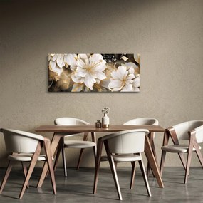 Tablou - Flori în aur (120x50 cm)
