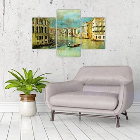 Tablou - Canalul de la Veneția și gondole (90x60 cm)