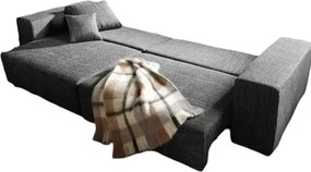 Canapea extensibilă dumonde cu ladă de depozitare si sezut confortabil din spuma high-density, Marbela Magma Black XXL 295x100 cm