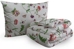 Set plapuma pentru tot anul 140x200 cm din fibra goala cu perna 70x90 cm MEADOW FLOWERS