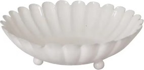 Bol decorativ mare vintage din metal, bej „Ingrid”