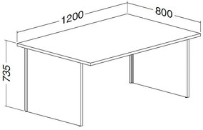 Masa ProOffice A 120 x 80 cm, nuc