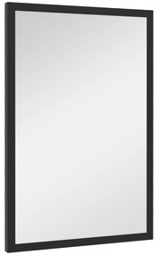 HOMCOM Oglindă murală rectangulară 60 x 40 cm, cadru din lemn negru, ideală pentru baie, living sau dormitor | Aosom Romania
