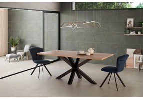 Masă de dining cu blat cu aspect de lemn de stejar 100x180 cm Comba – Marckeric
