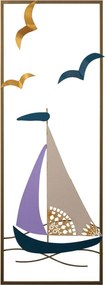Decoratiune perete PORT DE CANNES-2, multicolor, metal, 32x90 cm