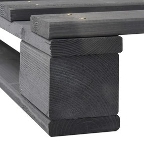 Cadru de pat din paleti, gri, 200 x 200 cm, lemn masiv de pin Gri, 200 x 200 cm