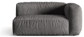 Modul pentru canapea modulară gri cu tapițerie din catifea (cu colț pe partea dreaptă) Martina – Micadoni