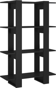 vidaXL Bibliotecă/Separator cameră, negru, 80x30x123,5 cm