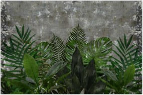 Tablou - Zid de beton cu plante (90x60 cm)