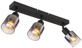 Plafoniera 3L design modern Hubertus negru